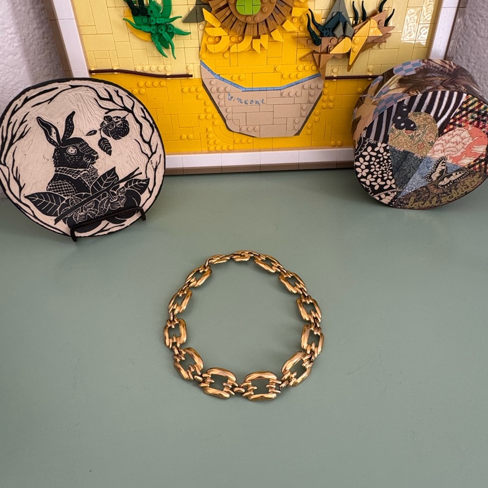 Erwin pearl vintage gold chain choker